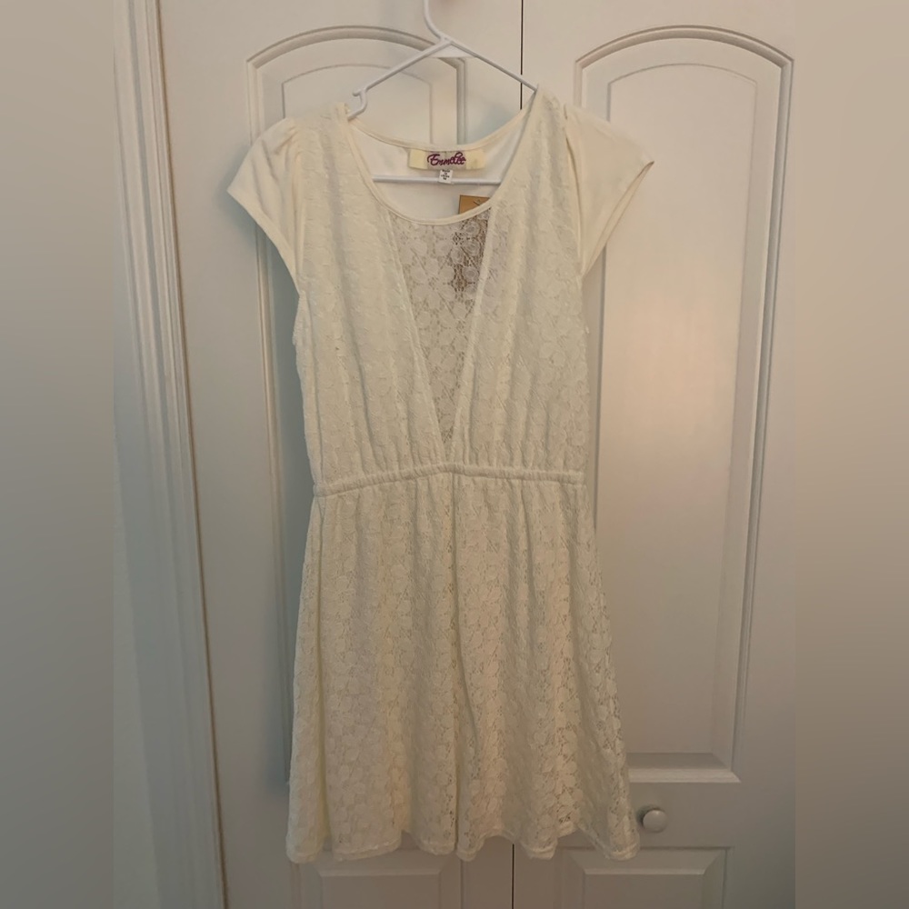 White lace dress from Francesca.